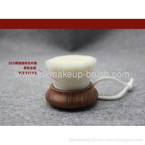 White Soft Synthetic Hair Face Clean Brush With Red Sandalwood Handle